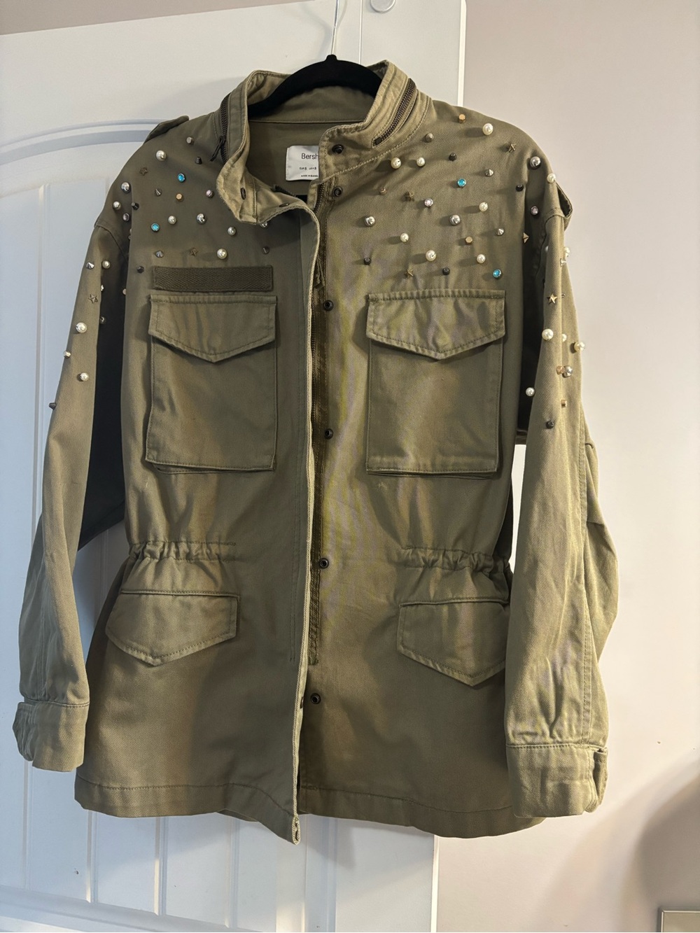 Embellished Olive khaki Jacket